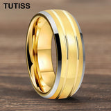 Double Groove Dome Polishing with Chamfering New Men's and Women's Tungsten Ring