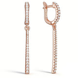 Splendid 14K Gold Filled AAA Zircon Diamonds Long Dangle Earrings Fine Jewellery