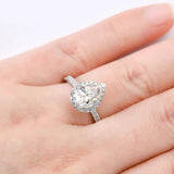 Waterdrop 2CT Pear Cut Moissanite Diamonds Engagement Wedding Rings for Women s925 Sterling Silver Fine Jewellery
