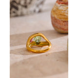 18K Gold Plated Stainless Steel Fashion Unique AAA Cubic Zirconia Diamonds Lip Design Ring
