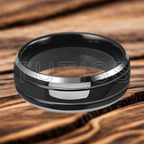 Double Groove Dome Polishing with Chamfering New Men's and Women's Tungsten Ring