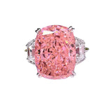 Luxury Radiant Cut 12 Carat Pink Colour High Quality AAAAA High Carbon Diamond High Definition Fine Jewellery Rings