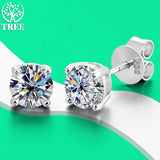 Affordable 18KGP Colour Moissanite Damond Earrings - Solid 925 Sterling Sliver Sparkling Diamond Ear Studs Fine Jewelry for Women Gift