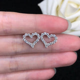 Charming Heart Shape 18KGP Moissanite Diamonds Jewellery Set for Women - Silver Necklace Stud Earrings - The Jewellery Supermarket
