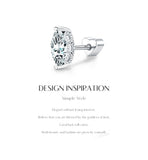 Marquise Cut Moissanite Helix Earrings 925 Sterling Silver Heart Screw Stud Earrings