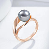 14 Karat Rolled Gold Elegant Grey Pearl Fashion Jewellery Rings For Women