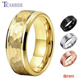 New Grooved Faceted Beveled Tungsten Hammer Ring Wedding Engagement Daily Use Popular Jewellery For Men Women - The Jewellery Supermarket