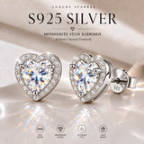 Selection of 0.5~2.0ct 925 Silver Moissanite Earrings Certificated Fine Jewellery