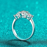 Superb Full D Colour Moissanite Diamonds Sterling Silver Rings 3-Stone Proposal Engagement Wedding Rings Jewellery