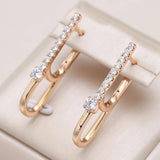 Luxury Trendy Geometric 14K Filled Rose Gold AAA Zircon Diamonds Earrings - High Quality Fine Jewellery