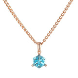 14K Gold Filled Cube AAA Blue Zircon Women's Luxury Long Fashion Pendant And Necklace
