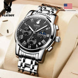 High Quality Waterproof Stainless Steel Casual Men's Wrist Watch Chronograph Fashion Quartz Top Brand Watches