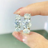 Superb 3-Stone D Colour VVS1 Round 2.0ctw Moissanite Diamonds Silver Wedding Ring