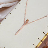 Charming Matchstick 14K Filled Rose Gold AAA White or Red Zircon Full Paved Luxury Party Jewellery Necklace