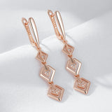 Glossy Geometry 14K Gold Filled AAA Lab Created Zircon Diamonds Drop Earrings