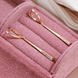 14 Karat Gold Filled AAA Zircon Diamonds Long Dangle Trendy Earrings For Women