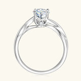 Vintage 1.0CT VV1 D Colour Moissanite Silver 18k Gold Plated Twist Shank Engagement Ring