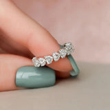 Heart Cut Moissanite Diamonds Eternity Ring with Certificate 925 Silver Stackable Wedding Engament Rings for Women