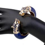 New Unique Design Luxury Enameled Colorful Wolf Bangle Statement Cuff Bracelet - Fashion Jewellery for Women - The Jewellery Supermarket