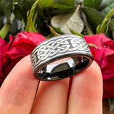 Laser Engraved Pipe Cut Brushed Finish 6MM 8MM Tungsten Wedding Men Women Rings