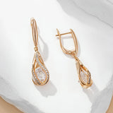 14K Gold Filled Luxury AAA Zircon Diamonds Long Dangle Sparkling Earrings For Women