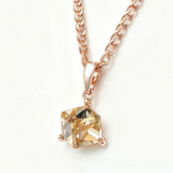 14k Gold Filled Unique Light Brown Cube AAA Zircon Crystal Fashion Pendant And Necklace
