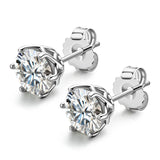 Premium 0.2-3ct Moissanite Diamonds Sterling Silver Unisex Stud Earrings