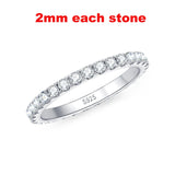 Terrific 2-5mm VVS1 D Colour Moissanite Diamonds Sparkling Eternity Silver Ring