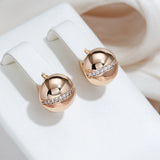 14 Karat Gold Filled Glossy AAA Zircon Diamonds Ball Stylish Earrings For Women