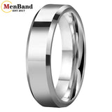 High Quality Beveled Edges Flat Polished 6/8MM Men Women Tungsten Carbide Rings