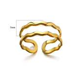 New In Stainless Steel 14K Gold Colour Rings For Women and Girls - Ideal Trendy Fashion Rings, Ideal Gifts - The Jewellery Supermarket