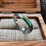 Multicolor Abalone Shell Inlay Domed Polished 4/6/8MM Men Women Tungsten Rings