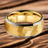 Beveled Edge Treatment Dome Hammer 4/6/8mm Tungsten Rings With Comfortable Fit