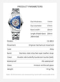 Leisure Hollow Triangle Design Fashion Automatic Movement Mechanical Mens Wristwatches. Luxury WatchesMen Gifts