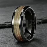 Various Flowing Sand/Green Grass Agate Inlay 8mm Tungsten Carbide Rings