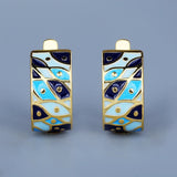 Blue Epoxy Handmade Enamel Small Fish Shape Party Classic Earrings for Women