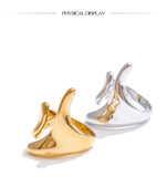 New Design 18K Gold Plated Stainless Steel Metal Geometric Adjustable Creative Ring