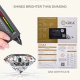 Sparkling 3ct Moissanite 100% Solid Silver 925 18K White Gold Plated Diamond Wedding Rings with Certificate for Women