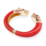 New Unique Design Luxury Enameled Colorful Wolf Bangle Statement Cuff Bracelet - Fashion Jewellery for Women - The Jewellery Supermarket