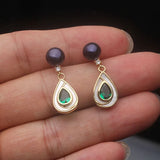 Original Real Natural Freshwater Multicolour Pearl Silver Drop Earrings
