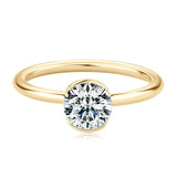 1CT 6.5mm  Real D Color Round Diamond VVS1 Moissanite 925 Silver Engagement Wedding Rings for Women Fine Jewellery