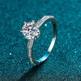 Terrific 1CT VVS1 GRA Certified Moissanite Diamonds Solitaire Rings, Engagement Wedding Silver Fine Jewellery