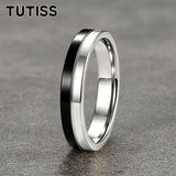 Fashion 4mm Two Tone Tungsten Carbide Wedding Egagement Rings For Men and Women