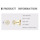 Sparkling 6.5MM 1CT Moissanite Diamonds Silver Square Shape Unisex Stud Earrings
