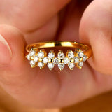 2MM Round VVS1 D Colour Moissanite Diamond Silver 925 Flower Half Eternity Rings