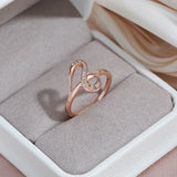 New Design Fashion Rolled 14K Rose Gold White AAA Zircon Diamonds Geometric Ring,  High Quality Fine Jewellery