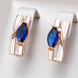 14K Gold Filled Romantic Blue AAA Zircon Crystal Dangle Luxury Earrings