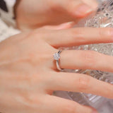 Excellent 0.3ct VVS1 D Colour Moissanite Diamond 18KGP Silver Solitaire Ring