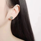 Awesome 0.5ct 1ct Round Moissanite Diamonds Unisex Stud Earrings Fine Jewellery