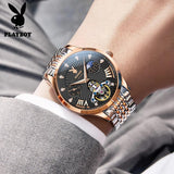 Fashion Luxury Skeleton Luxury Brand High Quality Multifunction Stainless Steel Automatic Mechanical Wristwatches